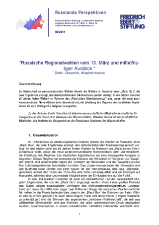 Russische Regionalwahlen vom 13. März und mittelfristiger Ausblick
